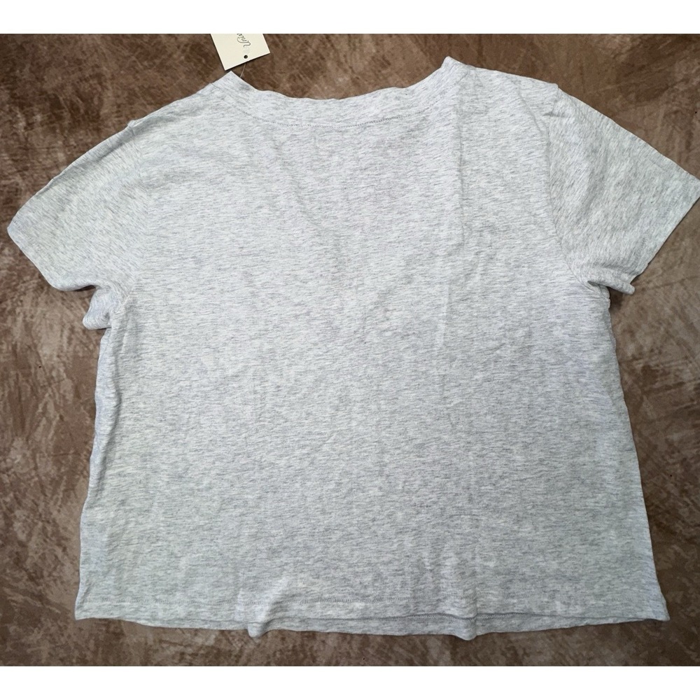 Universal Thread Shirt Womens Size XL Gray Shrunken Short Sleeve V-Neck Top - Picture 5 of 5